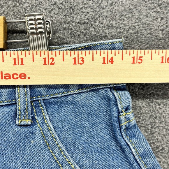 SheIn Shorts Womens Size S Blue Cuffed Denim Jean High Rise Clean Cut Light Wash - Picture 9 of 10